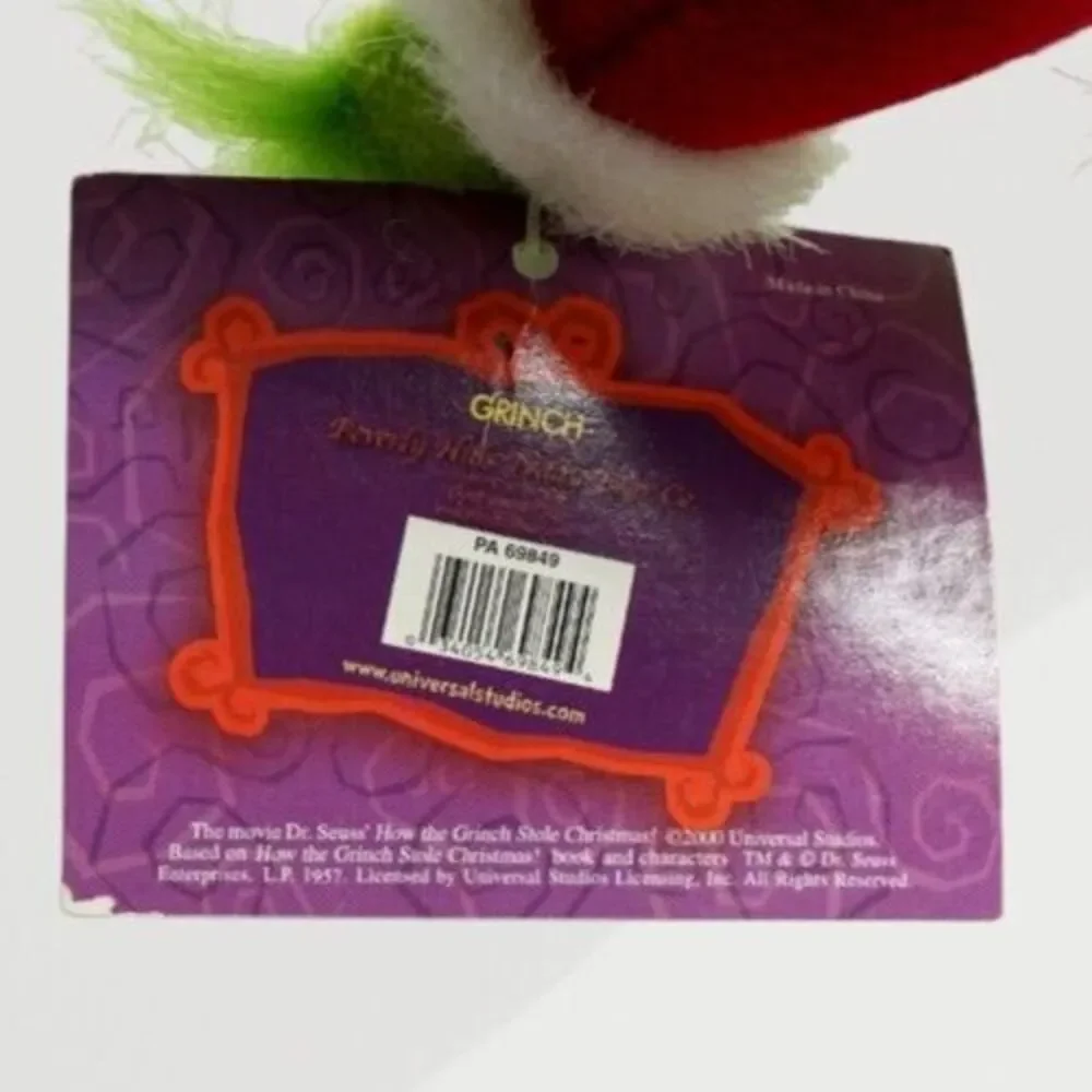 VTG NWT 2000's The Grinch‎ Dr Seuss Stole Christmas Musical Plush Decoration 11